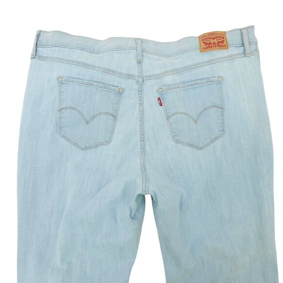 Levis 724 High Rise Straight Jeans Womens Size 20W Frayed Hem Light Wash Denim - Picture 11 of 15